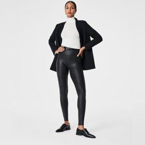 SPANX Faux Leather Leggings black size medium
